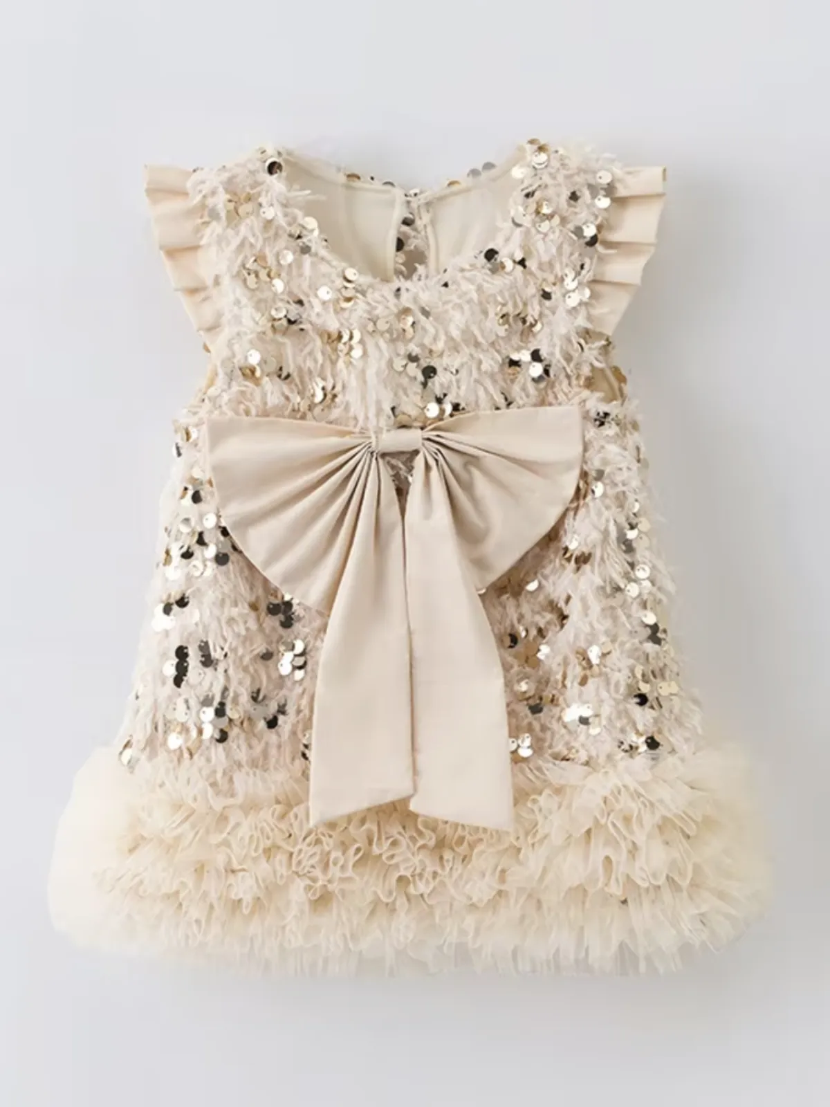 Sequin Bow Tulle Party Dress