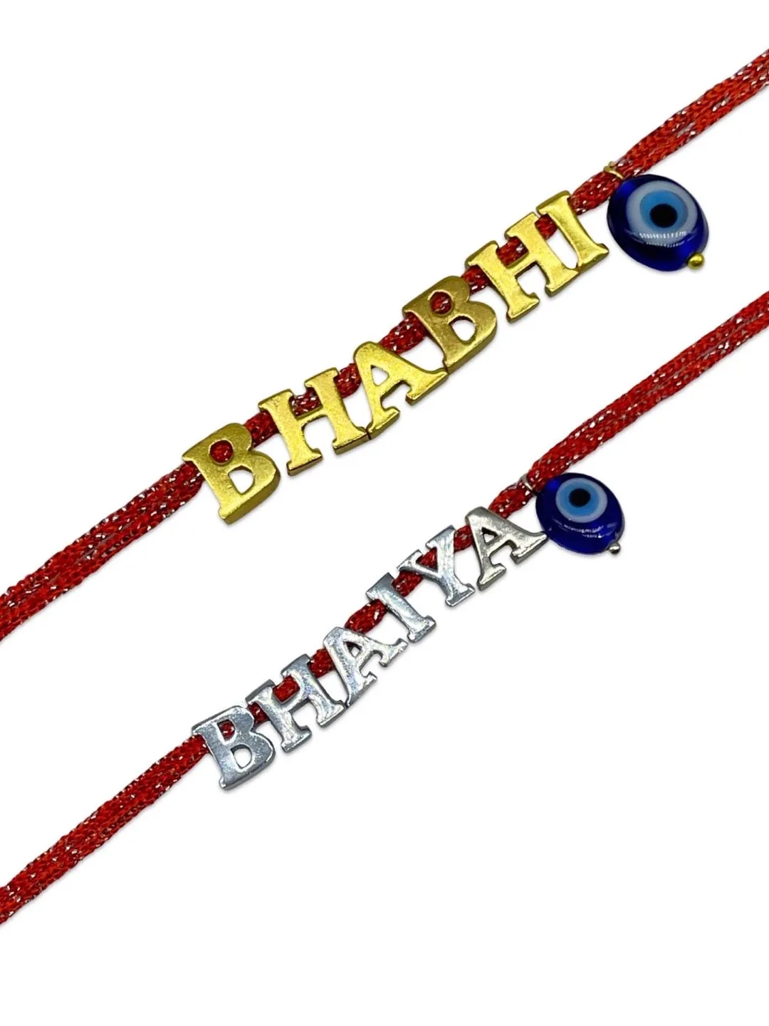(Set of 2) Rakhi for Bhaiya Bhabhi With Blue Evil Eye