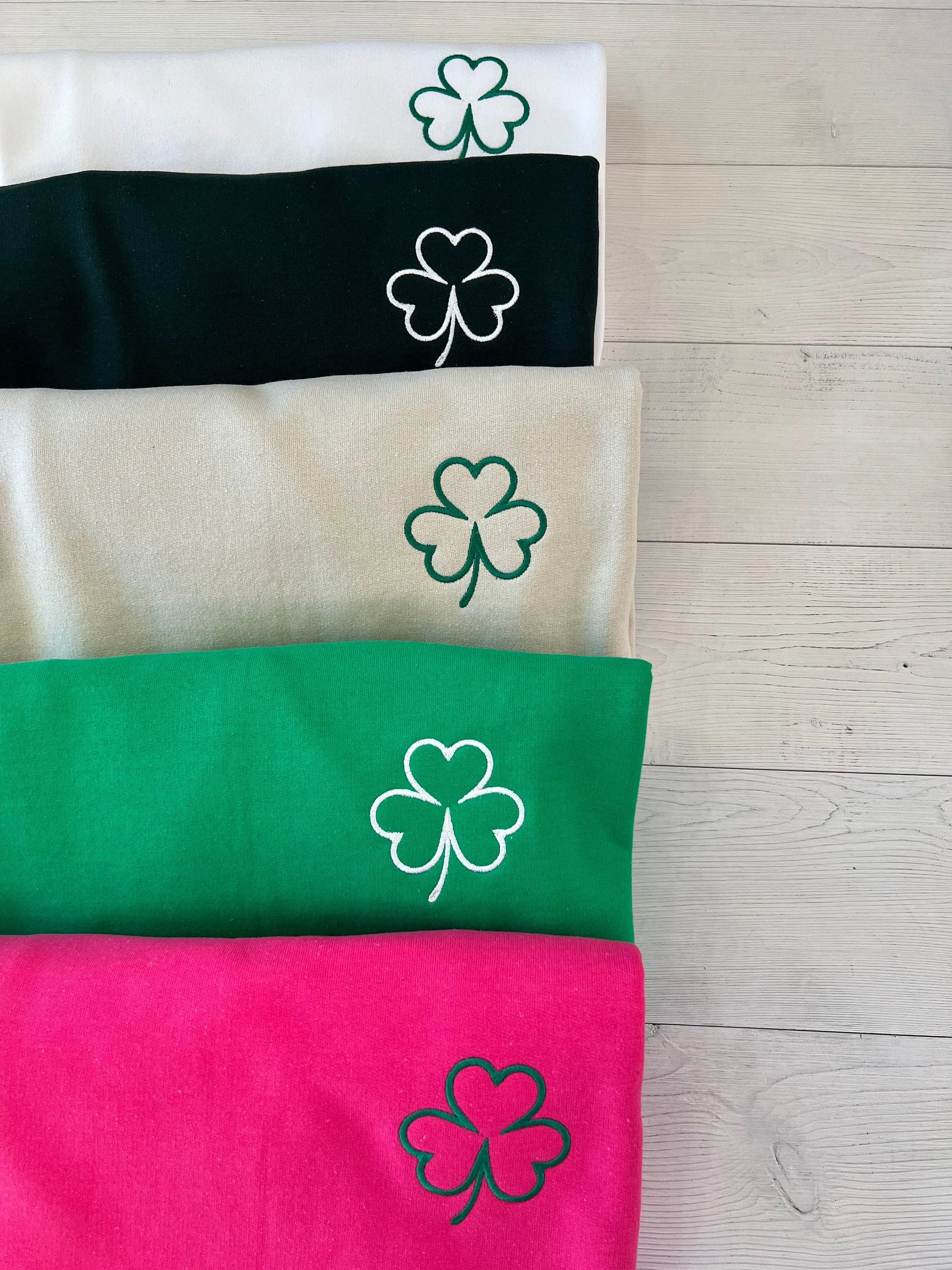 Shamrock Embroidered St. Patrick's Day Sweatshirt