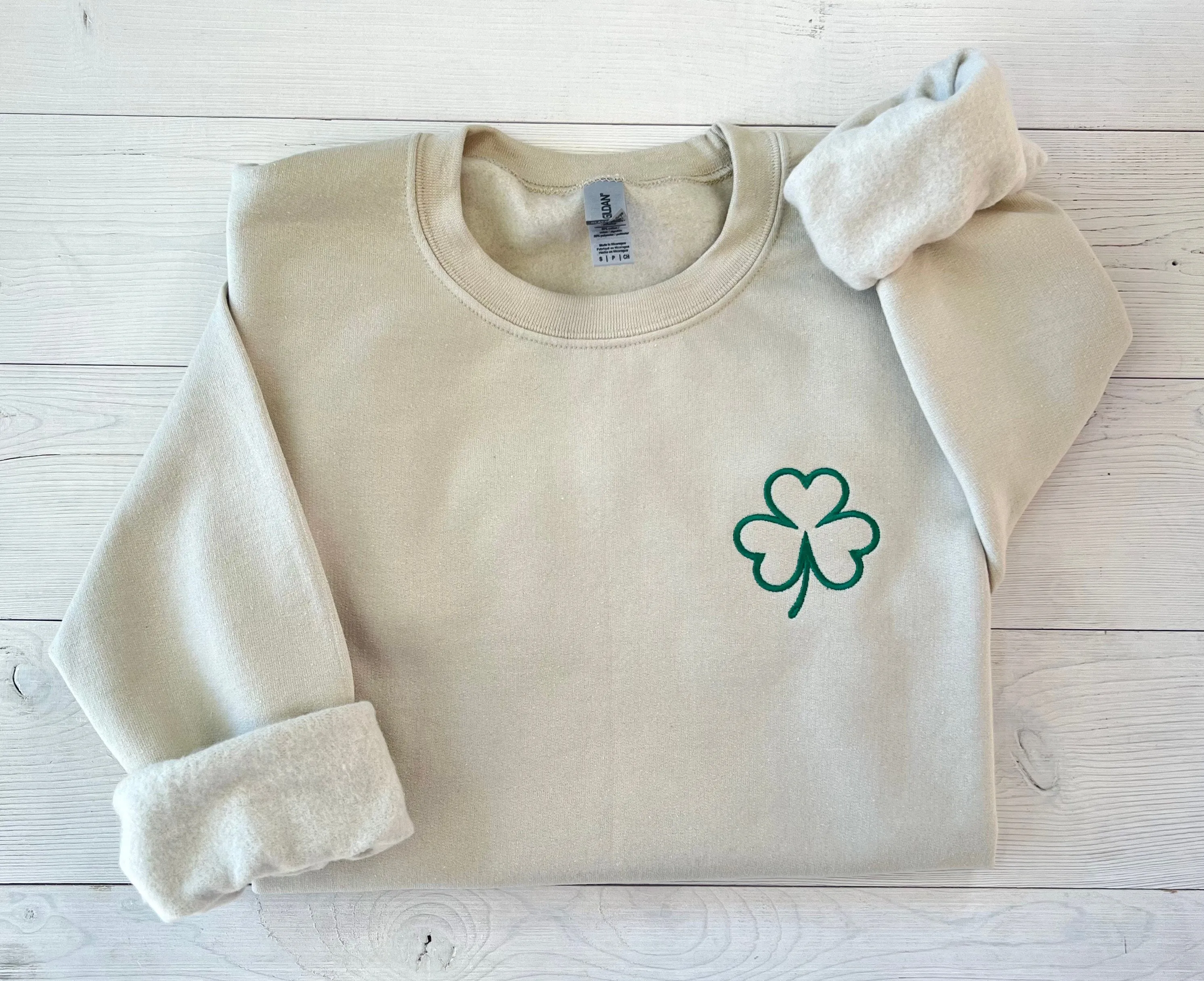 Shamrock Embroidered St. Patrick's Day Sweatshirt