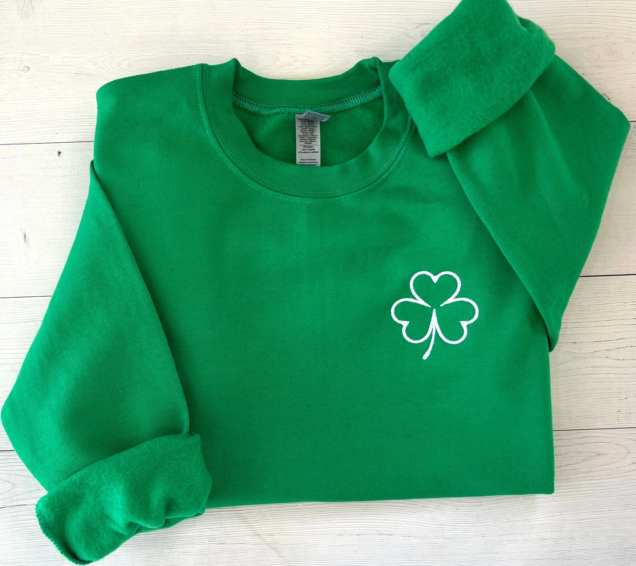 Shamrock Embroidered St. Patrick's Day Sweatshirt