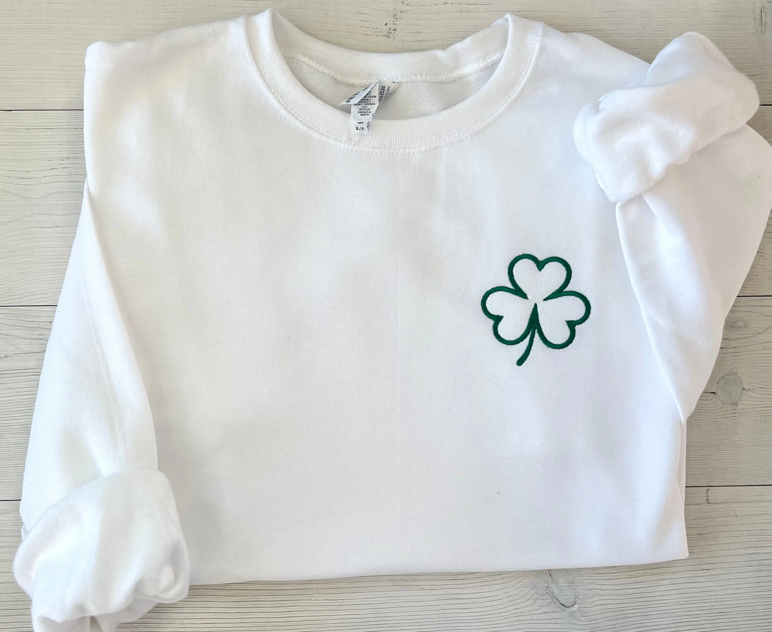 Shamrock Embroidered St. Patrick's Day Sweatshirt