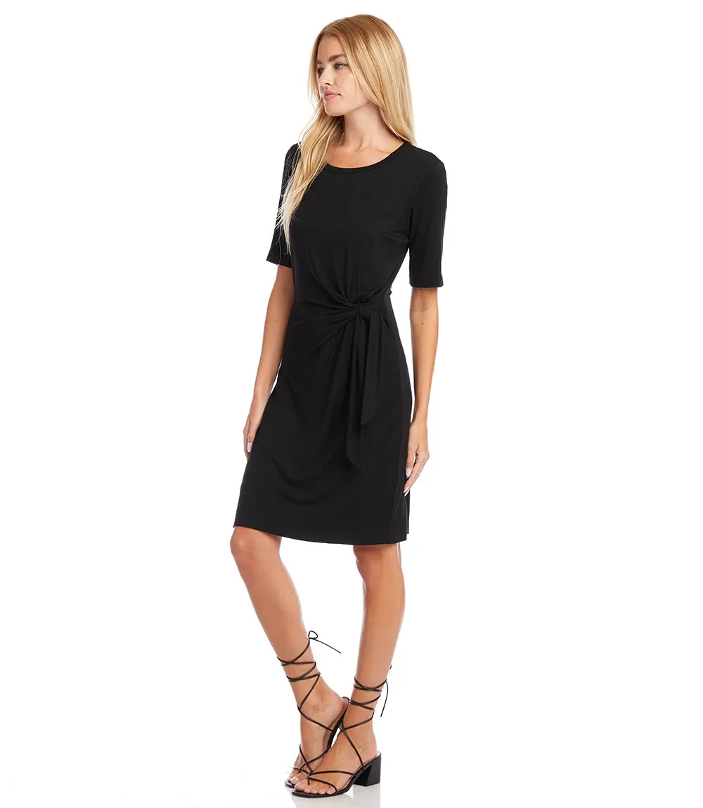 Short Sleeve Tie-Front Dress