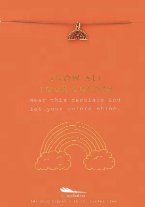 Show All Your Colors - Rainbow - New Moon Gold Necklace