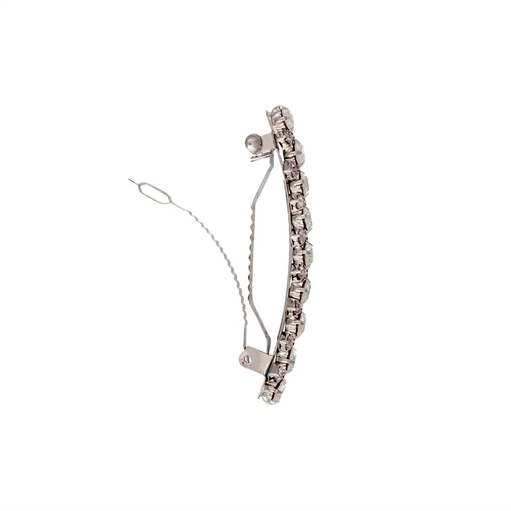 Silver Crystal Barrette Clip