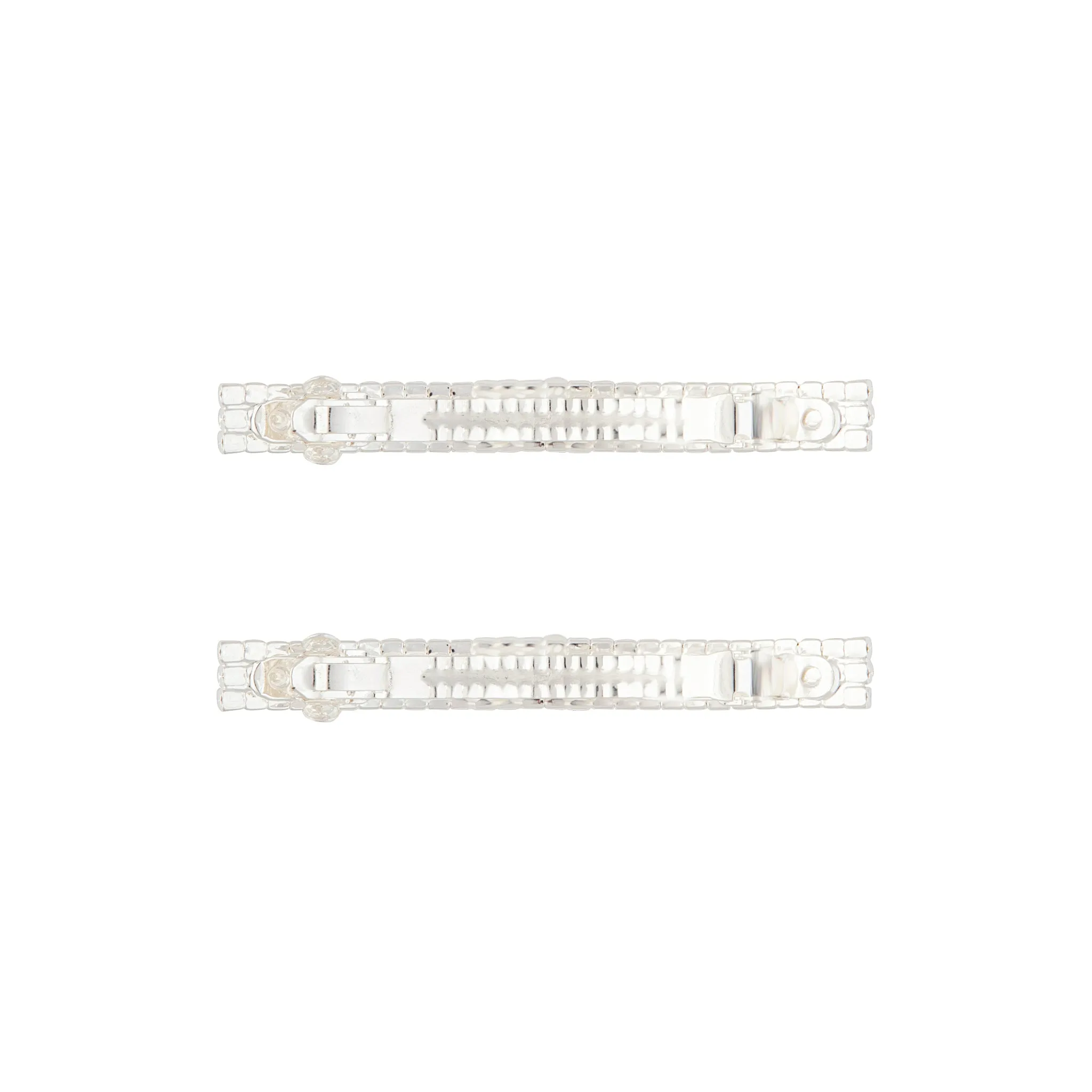 Silver Double Diamante Barrette