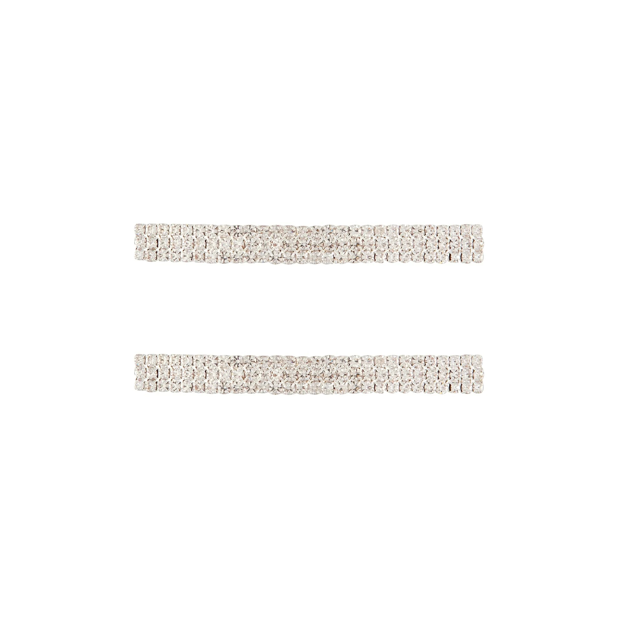 Silver Double Diamante Barrette