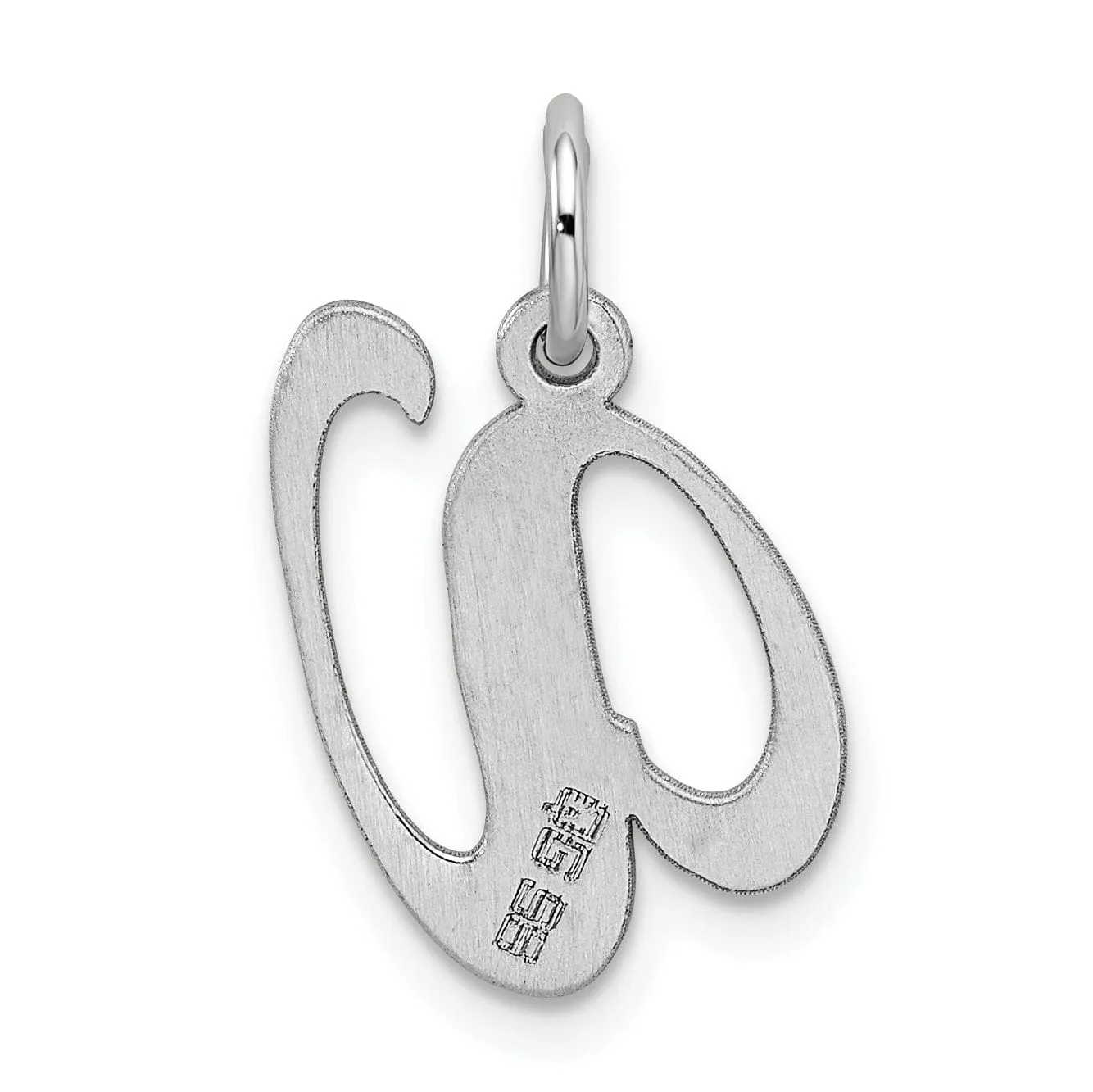 Silver Medium Fancy Script Initial V Charm