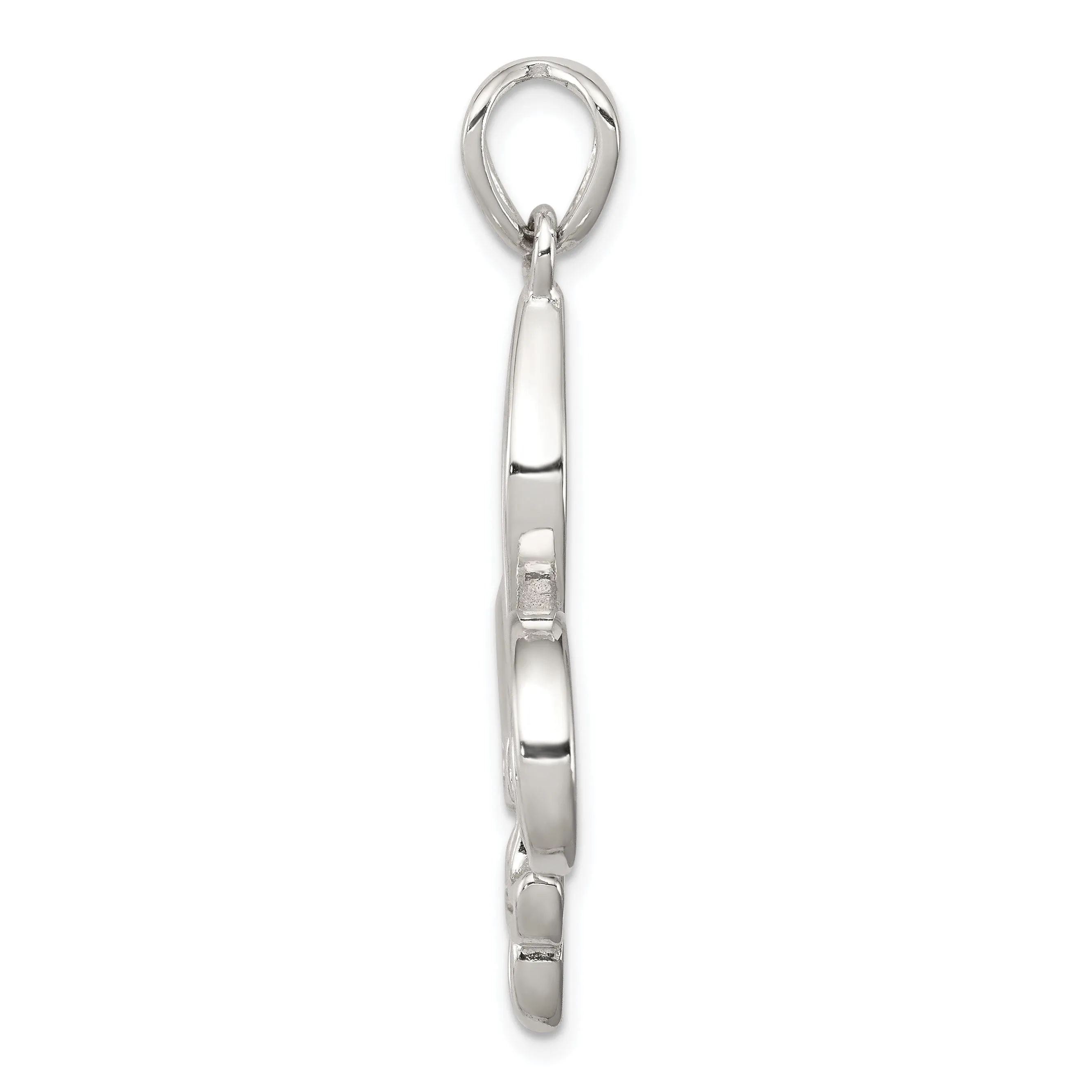 Silver Polished Finish Fleur de Lis Charm