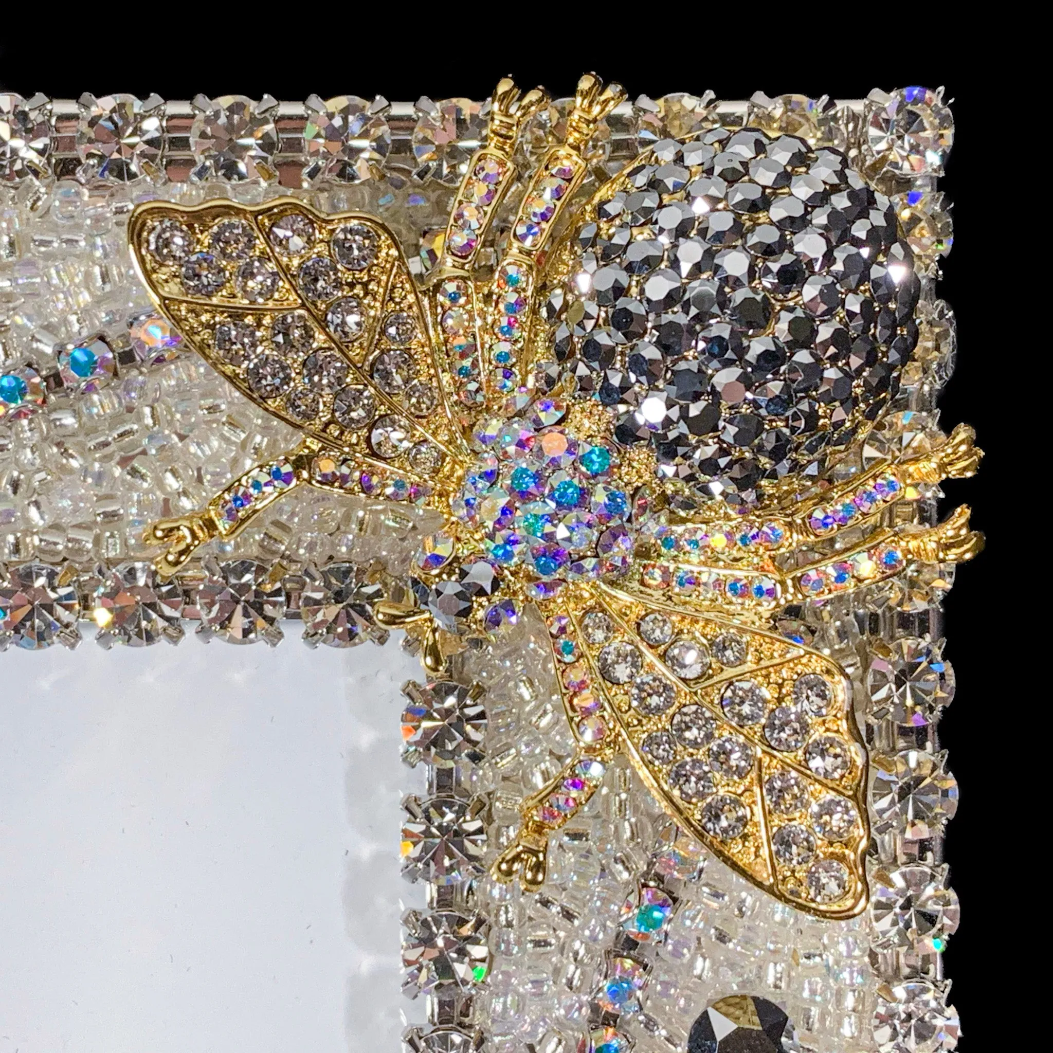 Silver Shade 8 x 10 Crystallized Bug Garden  Picture Frame Featuring Premium Crystal