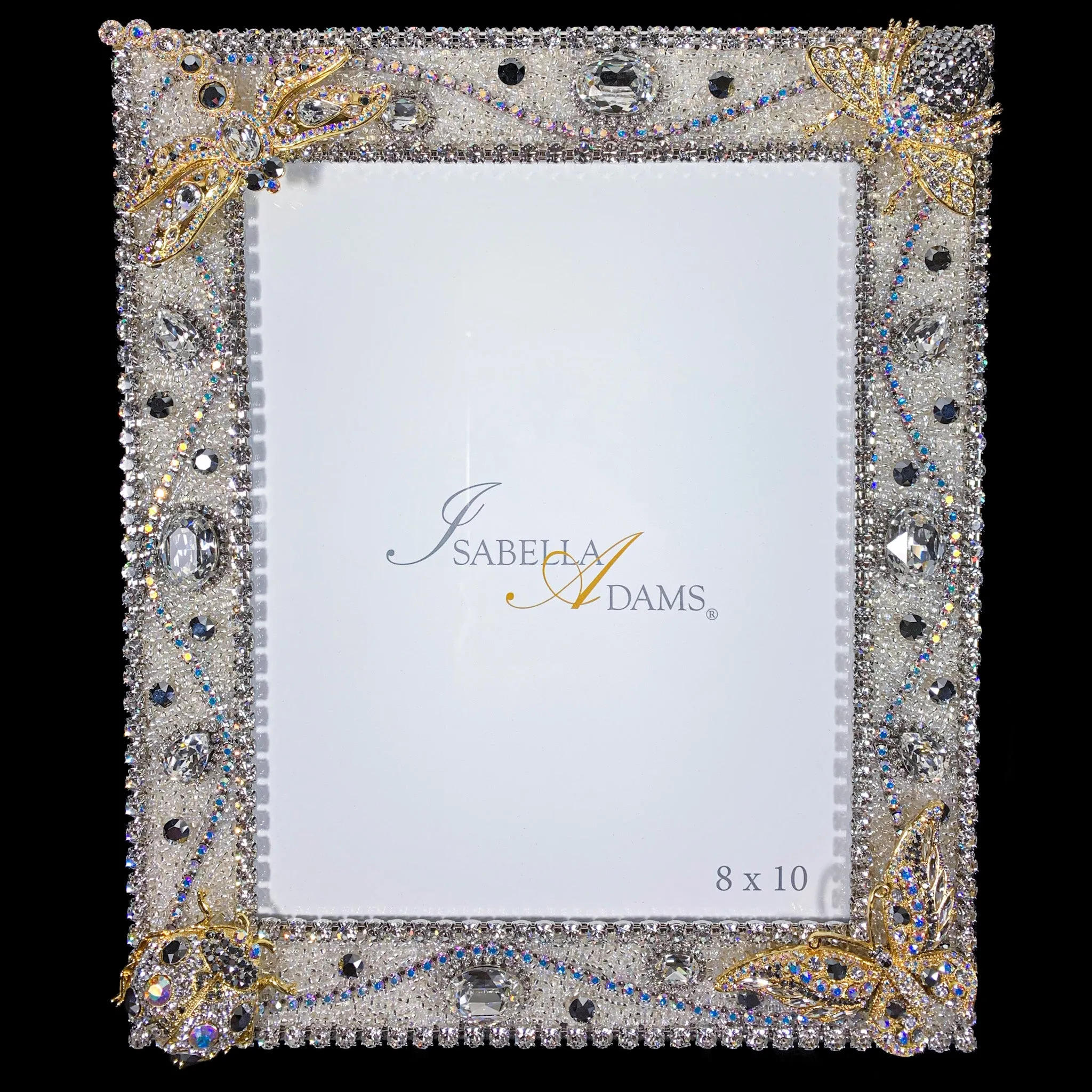 Silver Shade 8 x 10 Crystallized Bug Garden  Picture Frame Featuring Premium Crystal