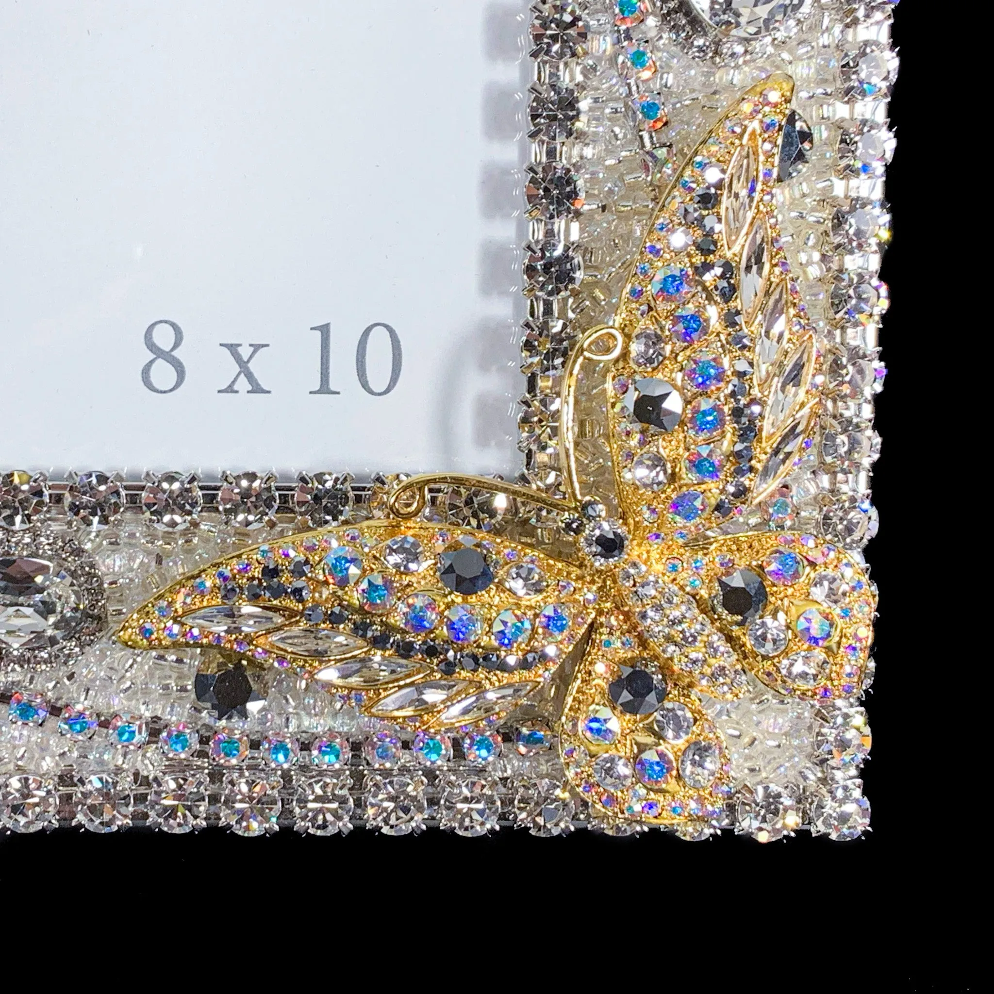 Silver Shade 8 x 10 Crystallized Bug Garden  Picture Frame Featuring Premium Crystal