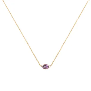 Single Stone Bezel Set Amethyst Necklace