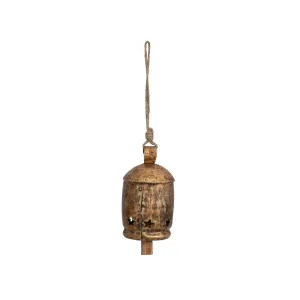 SMALL CHRISTMAS METAL BELL WITH STARS  XM9862