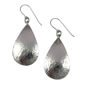 Small Hammered Stainless Steel Teardrop Earrings