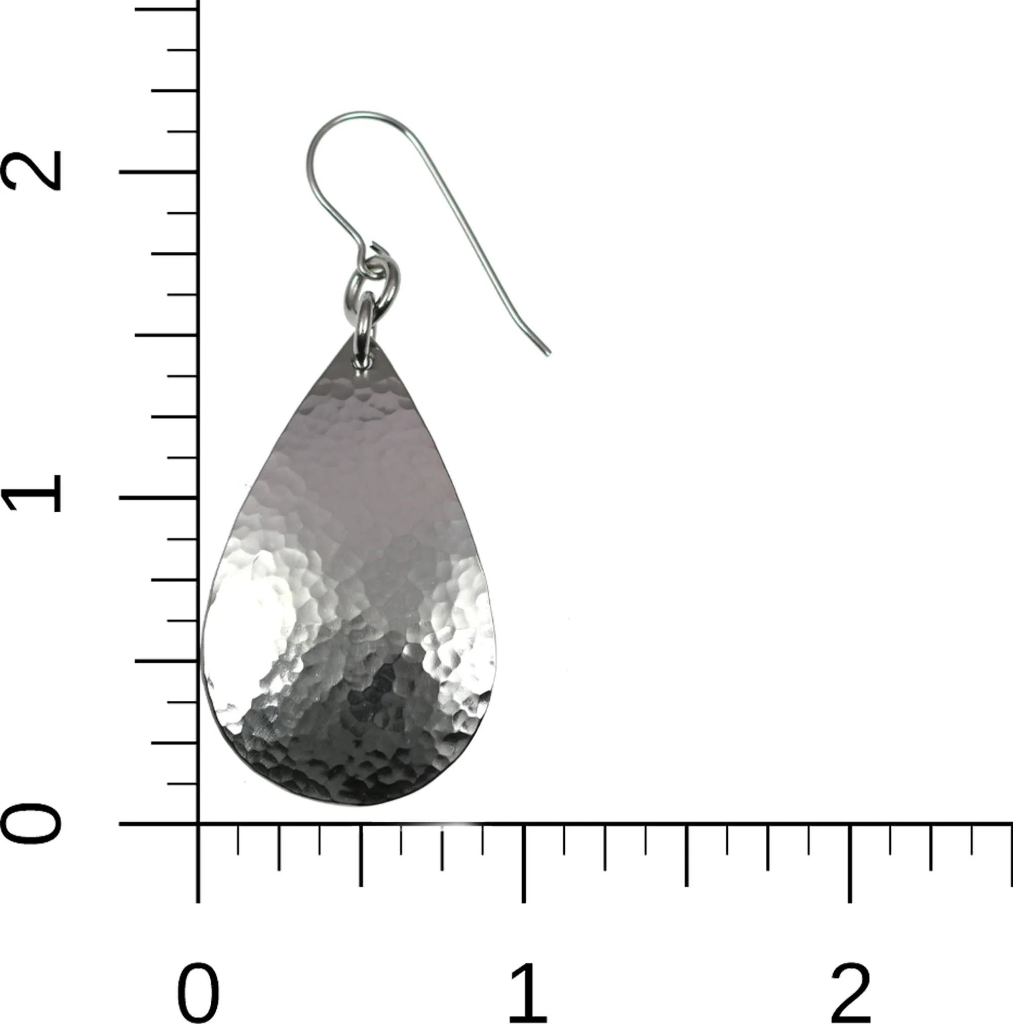 Small Hammered Stainless Steel Teardrop Earrings