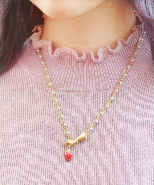 Sneak Strawberry Pearl Necklace【Japan Jewelry】