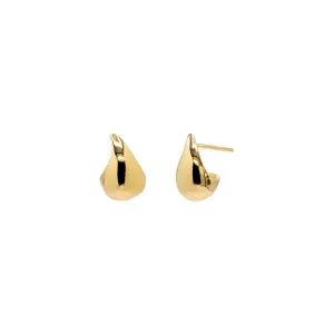 Solid Curved Teardrop Hoop Earring
