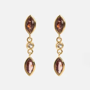 Solid Gold 2025 January Capsule Delicate Garnet Drop Earrings
