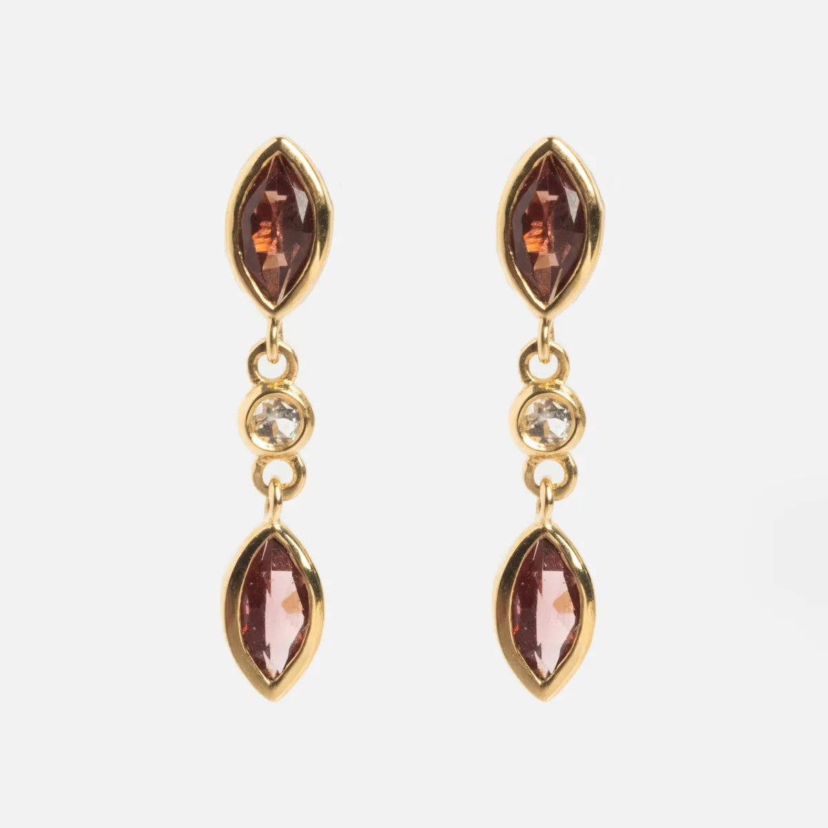 Solid Gold 2025 January Capsule Delicate Garnet Drop Earrings