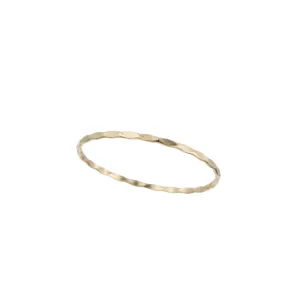 Solid Gold Delicate Hammered Band, 14k