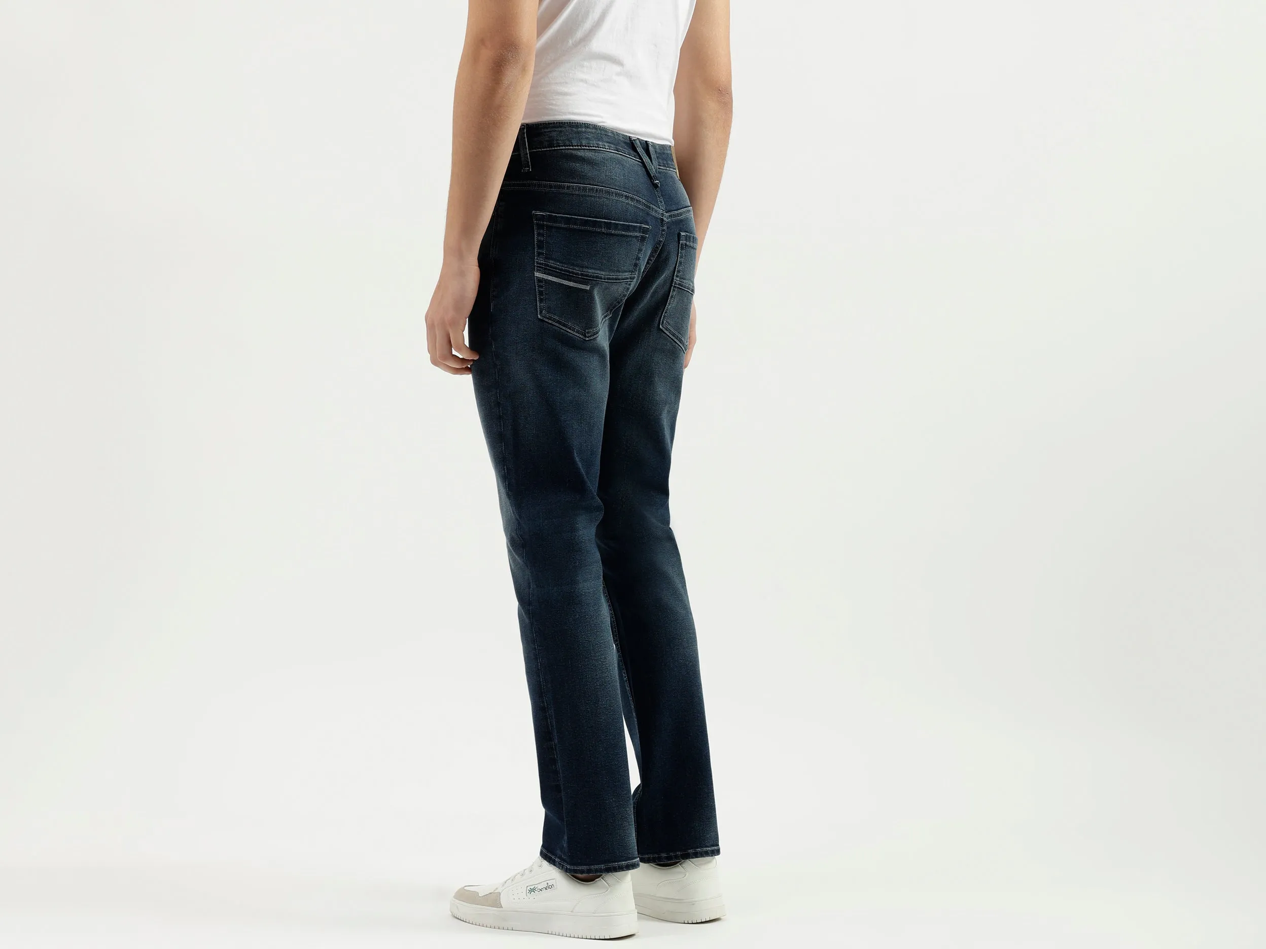 Solid Pattern Boot-Leg Fit Jeans