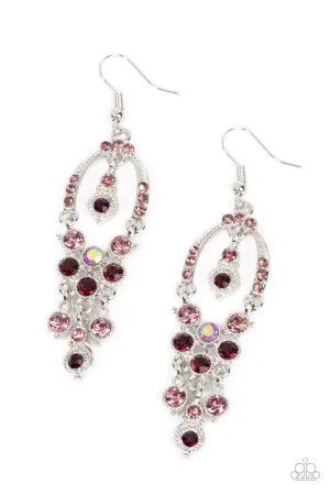 Sophisticated Starlet - Purple - Iridescent Rhinestone Chandelier Paparazzi Fishhook Earrings