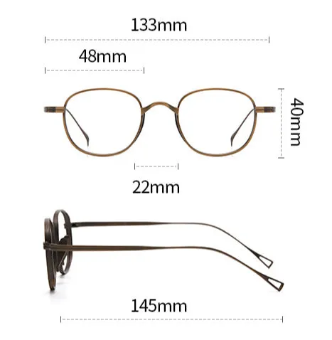 Sora Titanium Vintage Round Eyeglasses Frames SM8016