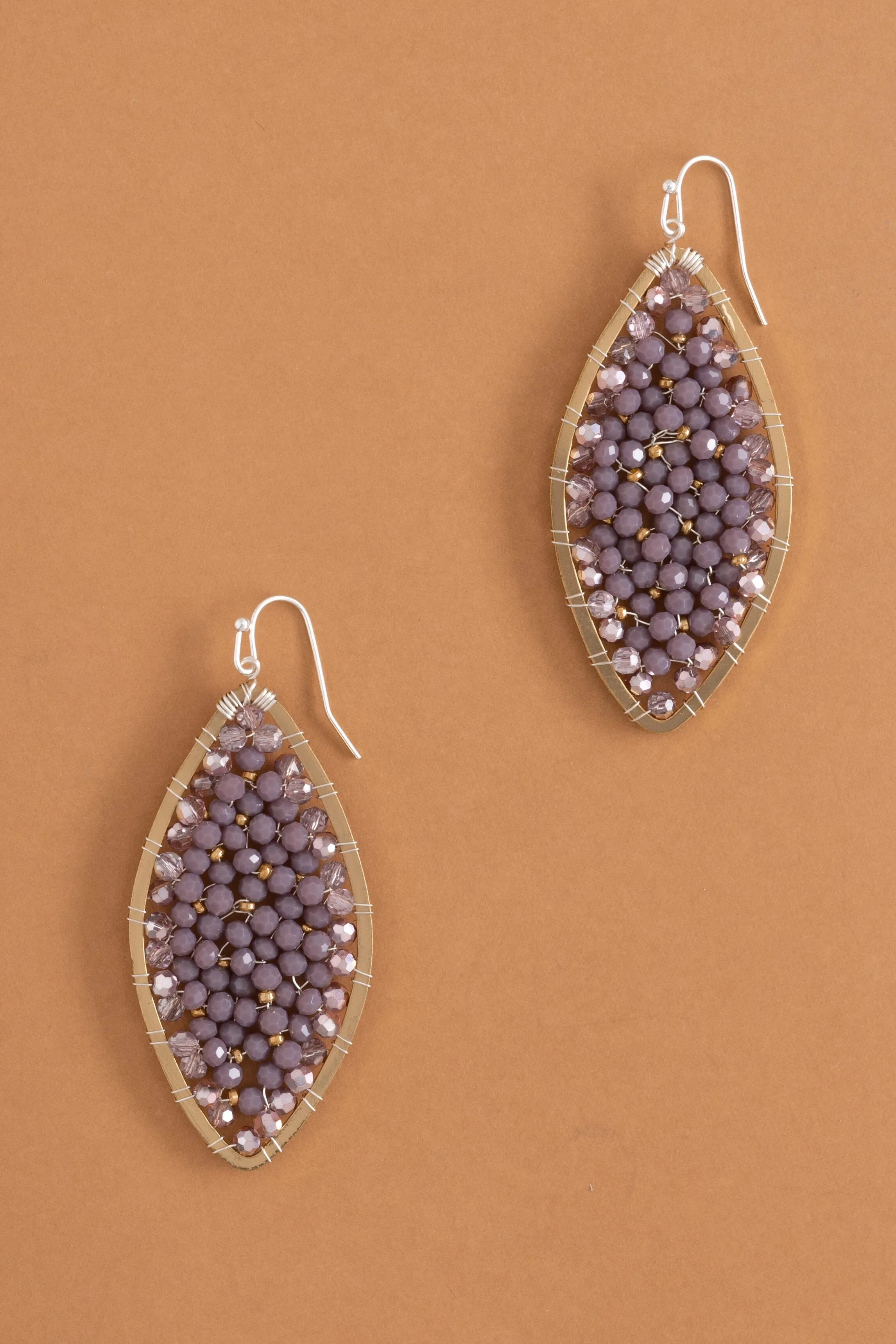 Sparkling Purple Beaded Earrings