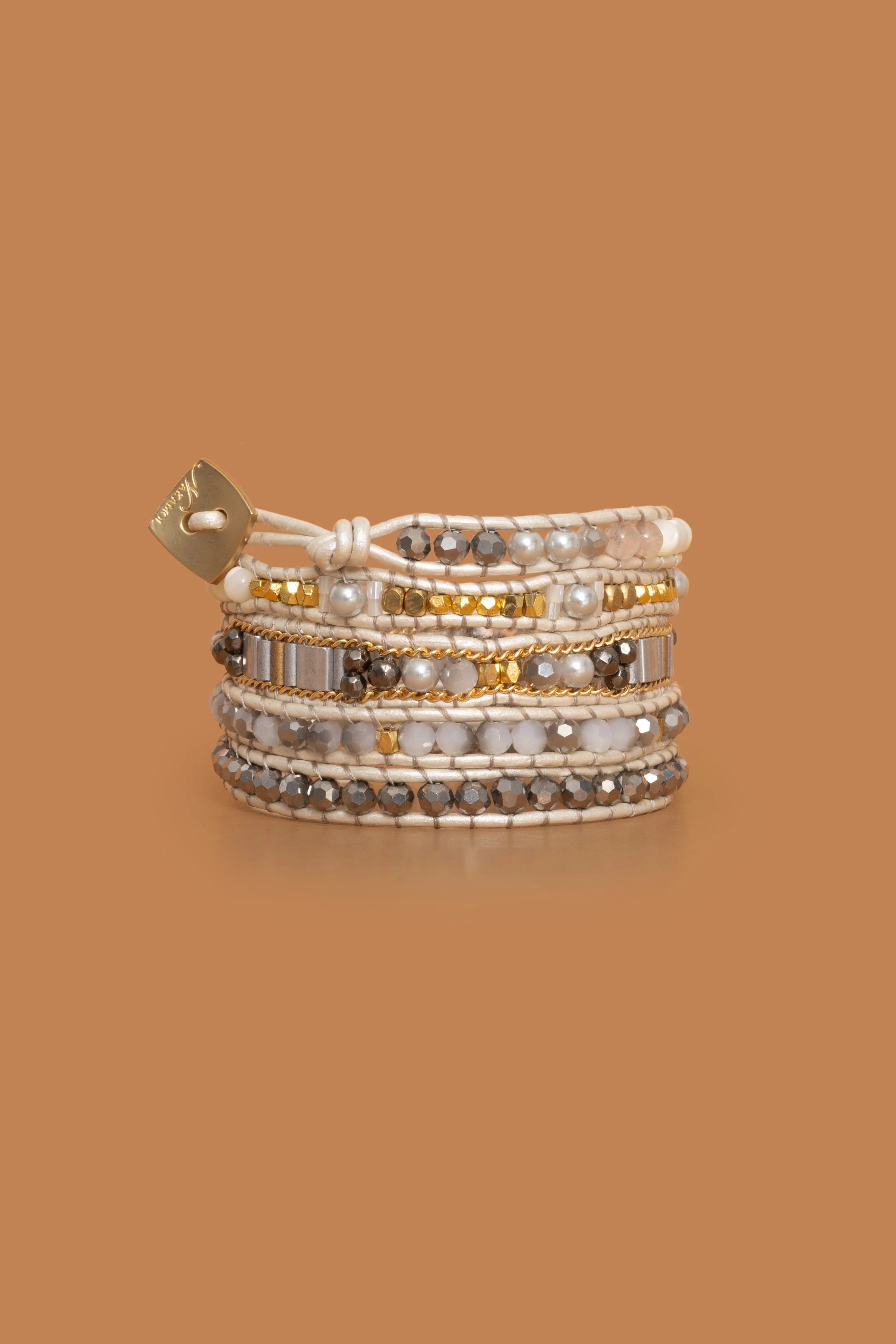 Sparkling Silver Five Layer Wrap