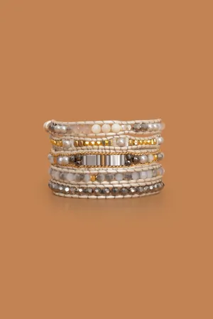 Sparkling Silver Five Layer Wrap