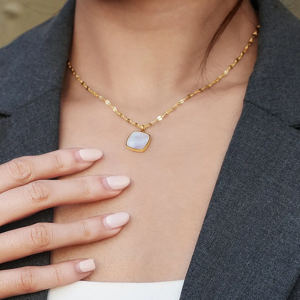 Square Opal Necklace