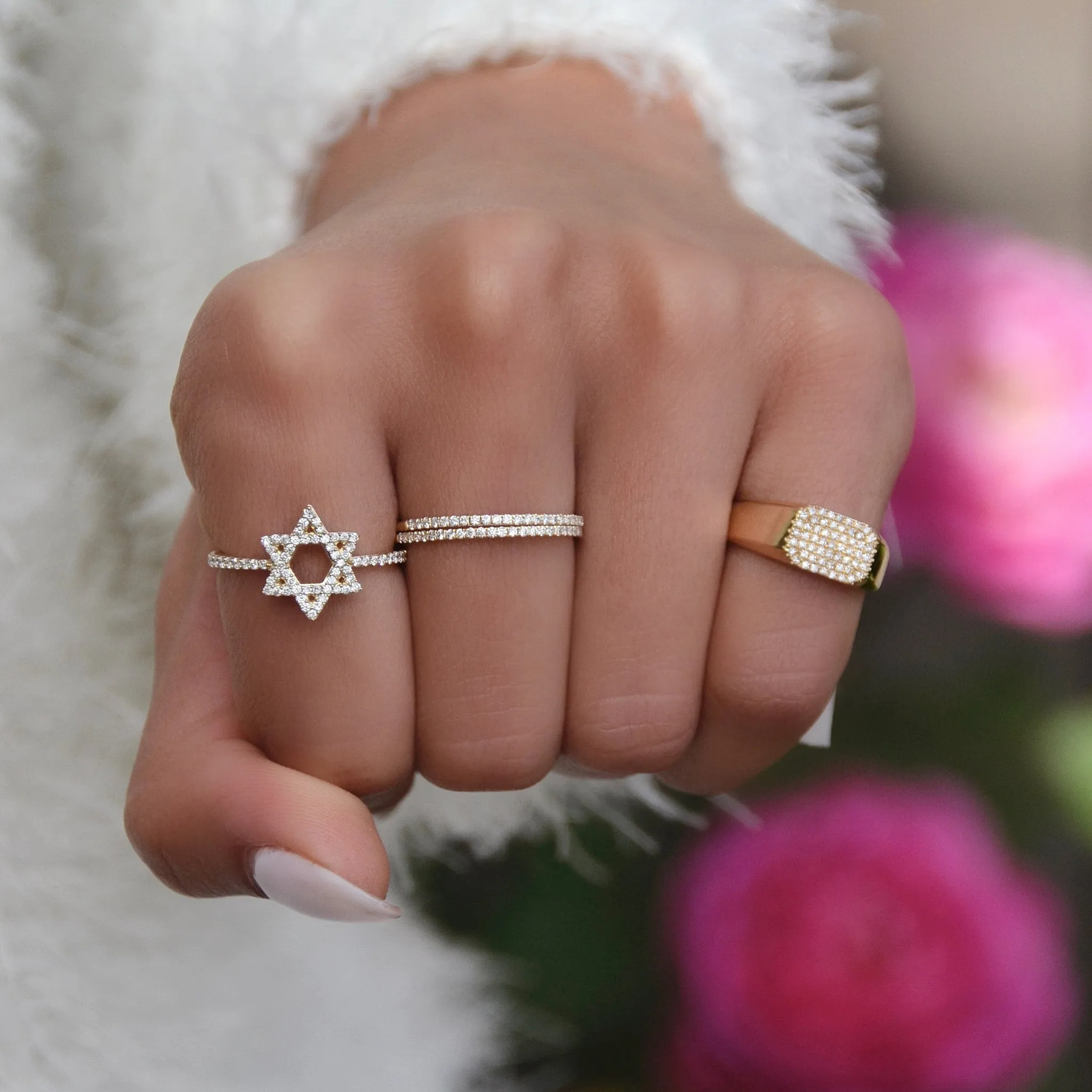 Star of David Diamond Ring