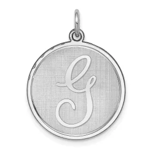 Sterling Silver Brocaded Initial G Charm