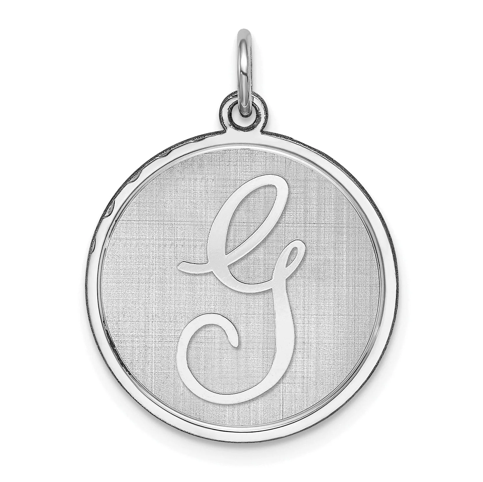 Sterling Silver Brocaded Initial G Charm