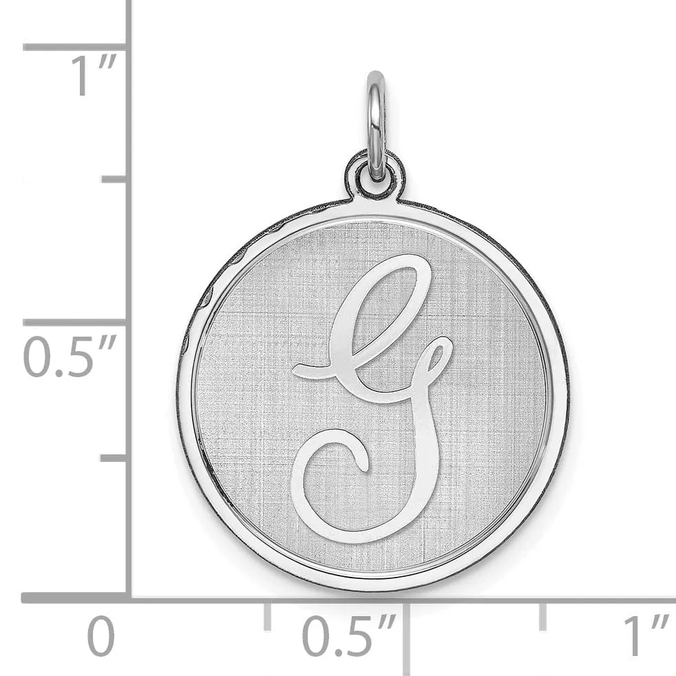 Sterling Silver Brocaded Initial G Charm