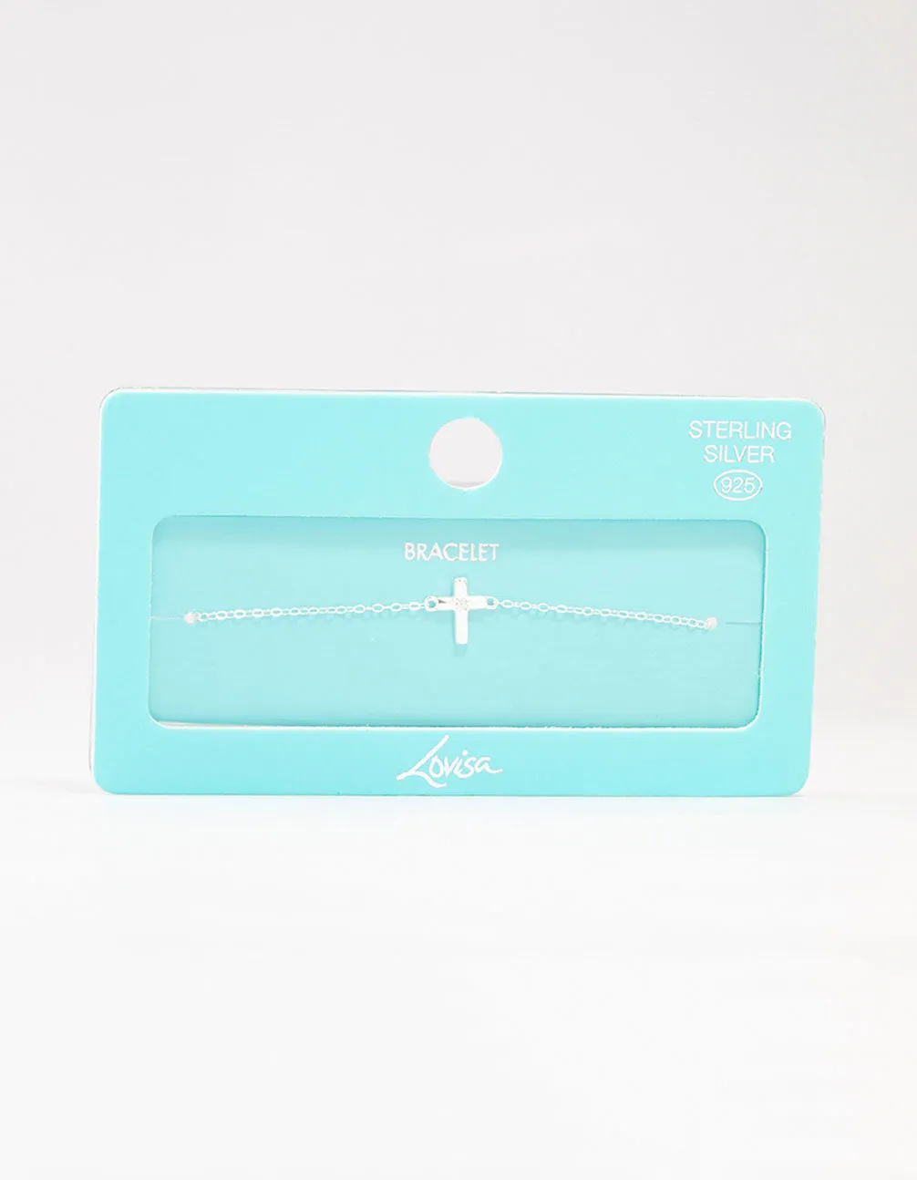Sterling Silver Clean Cross Bracelet