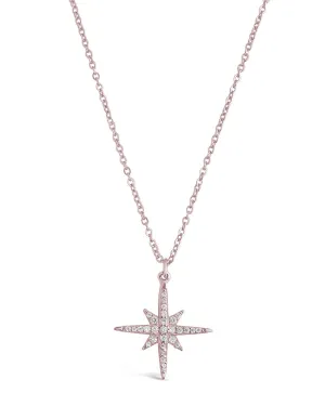 Sterling Silver CZ Starburst Pendant
