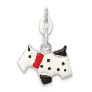 Sterling Silver Enameled 3-D Scottie Dog Charm