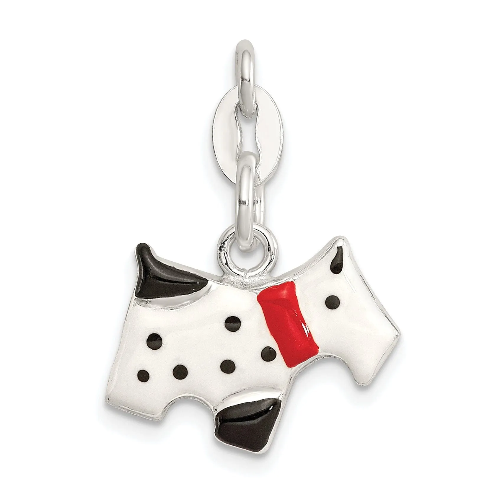 Sterling Silver Enameled 3-D Scottie Dog Charm
