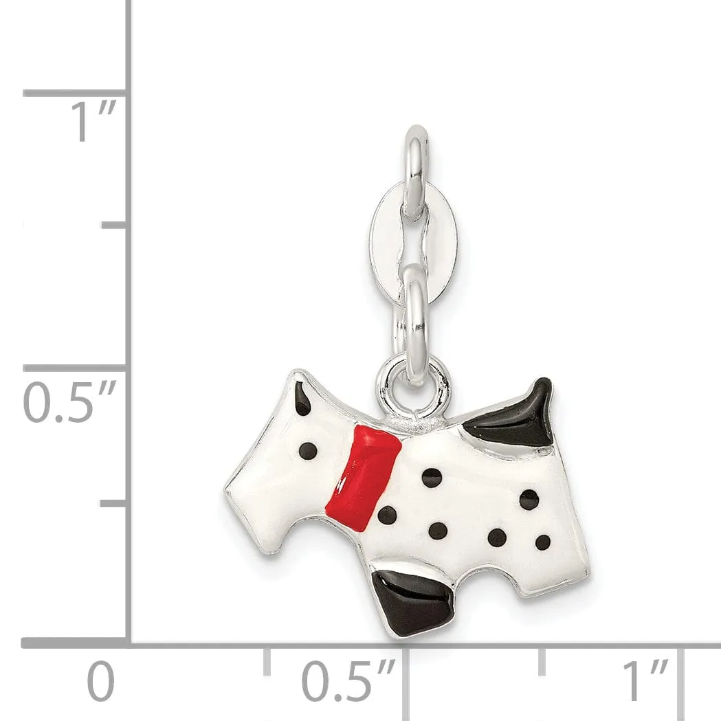 Sterling Silver Enameled 3-D Scottie Dog Charm
