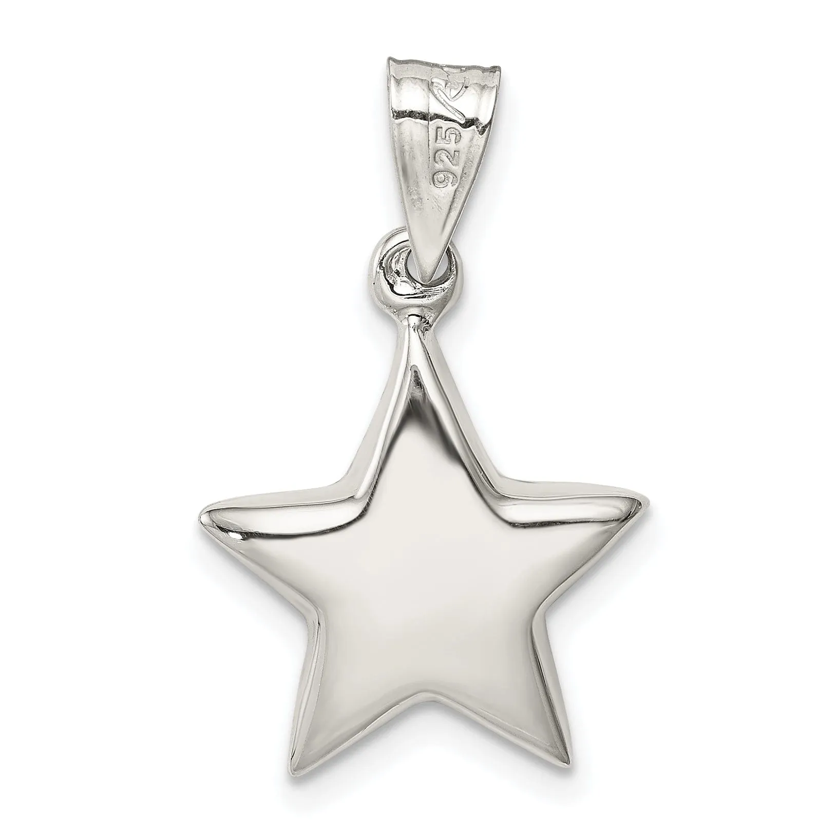Sterling Silver Hollow 3-D Star Charm Pendant