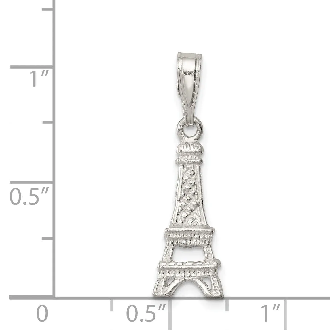 Sterling Silver Polished 3-D Eiffel Tower Charm