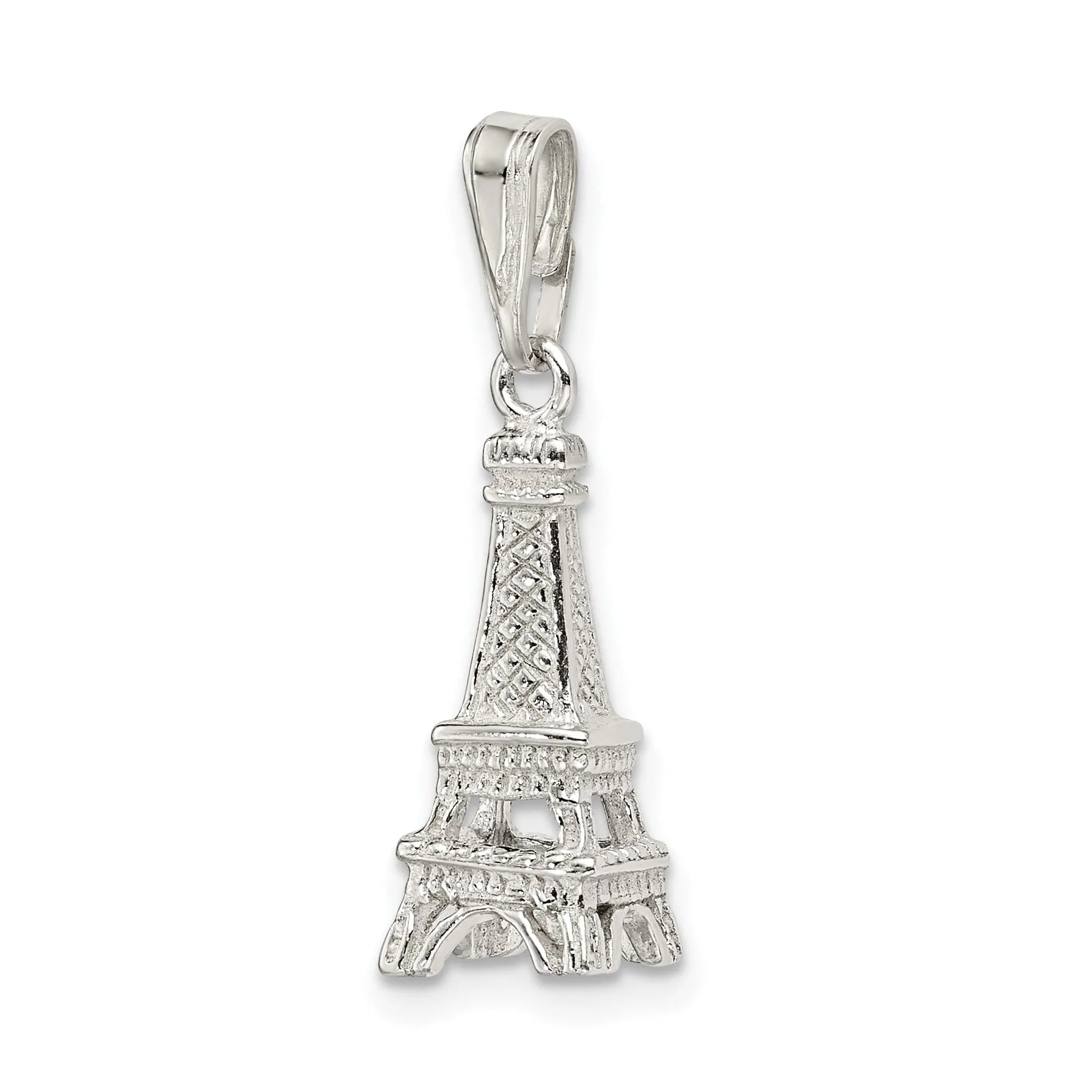 Sterling Silver Polished 3-D Eiffel Tower Charm