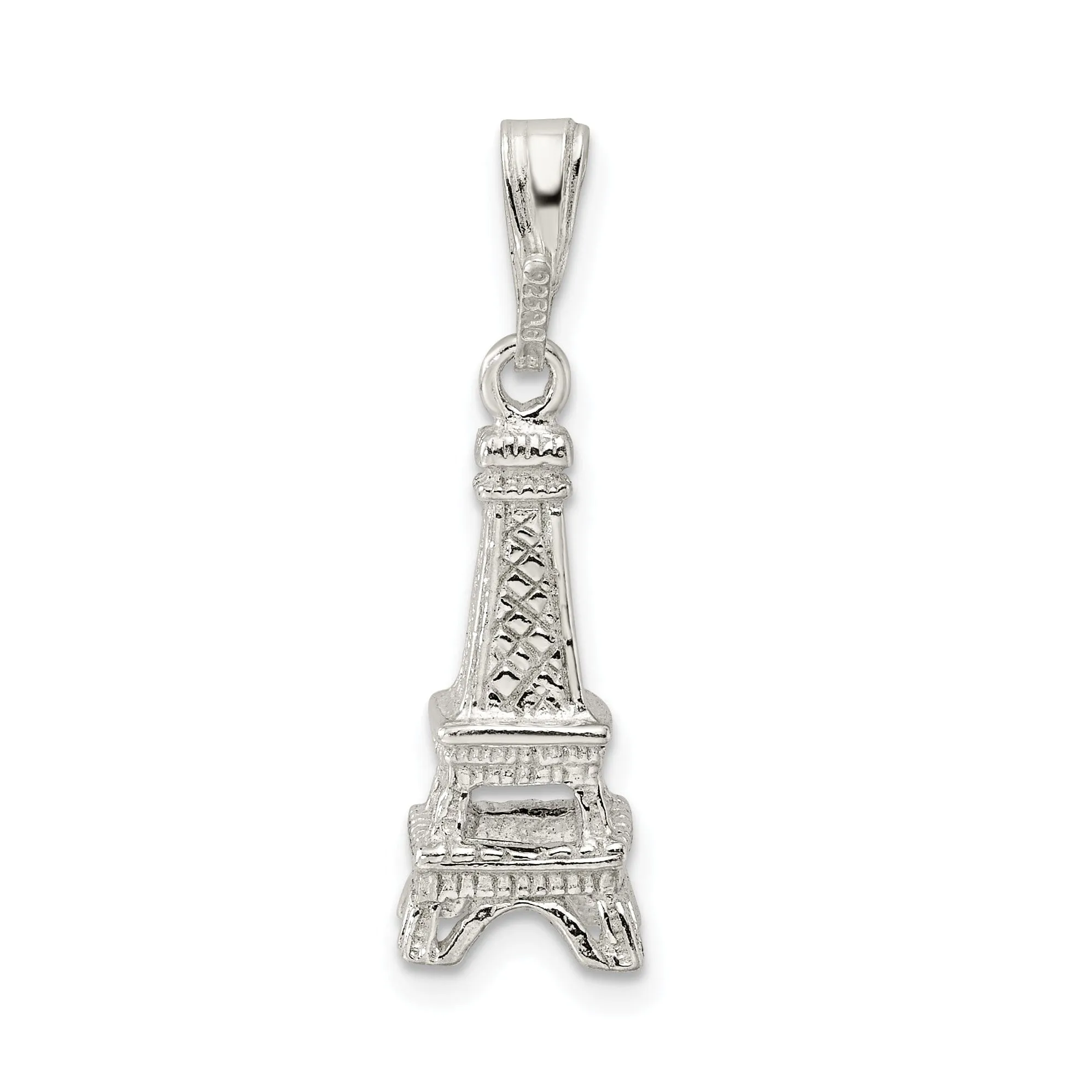 Sterling Silver Polished 3-D Eiffel Tower Charm