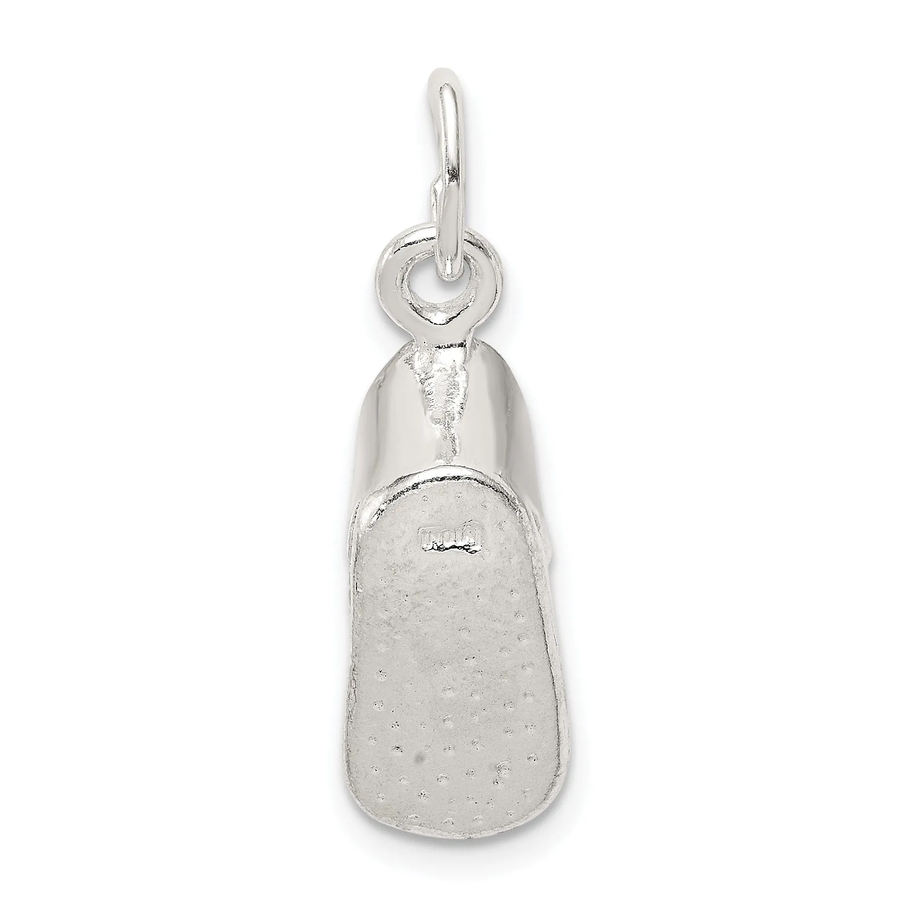 Sterling Silver Polished Finish 3-D Baby Shoe Char