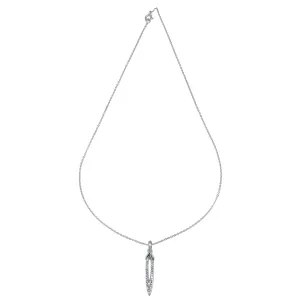 Stiletto Pavé Pendant - Sterling Silver   CZ Blanc