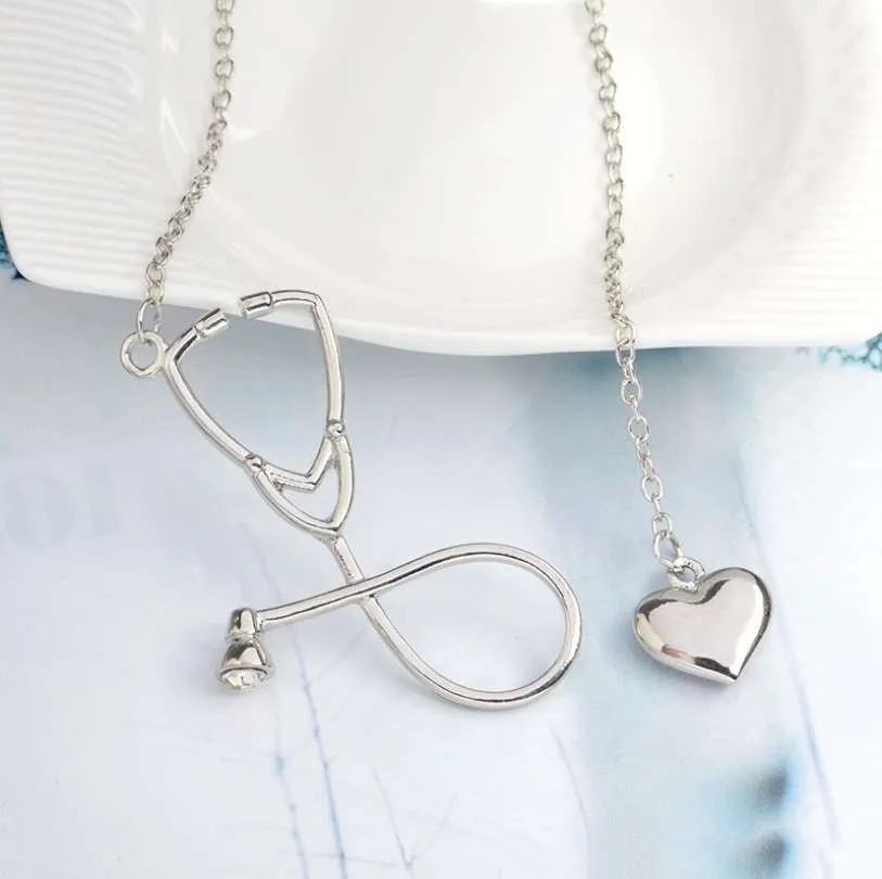Stunning Nurse Necklace - Stethoscope & Heart Loop - Gold or Silver