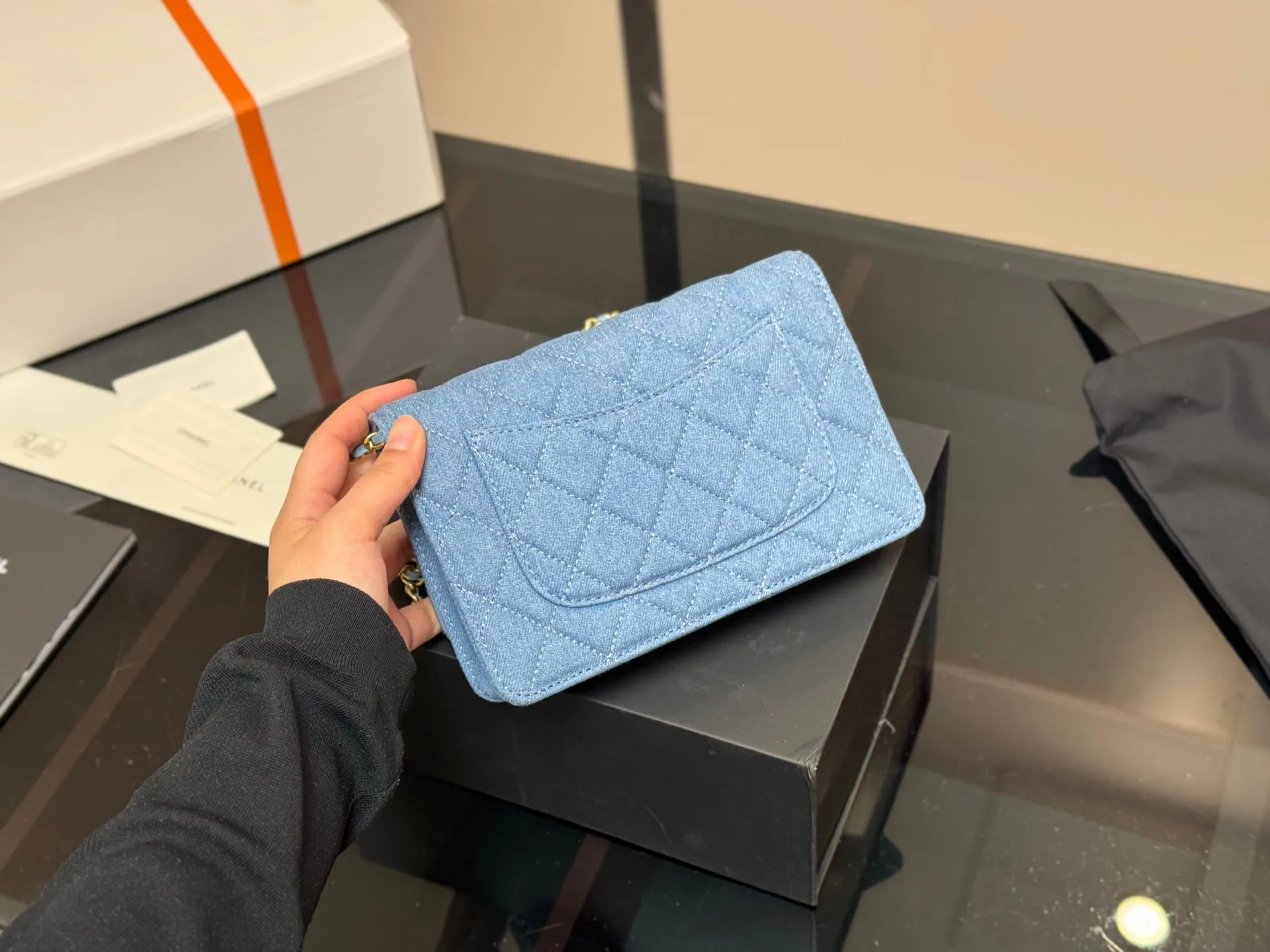 Stylish Blue Golden Ball Bag