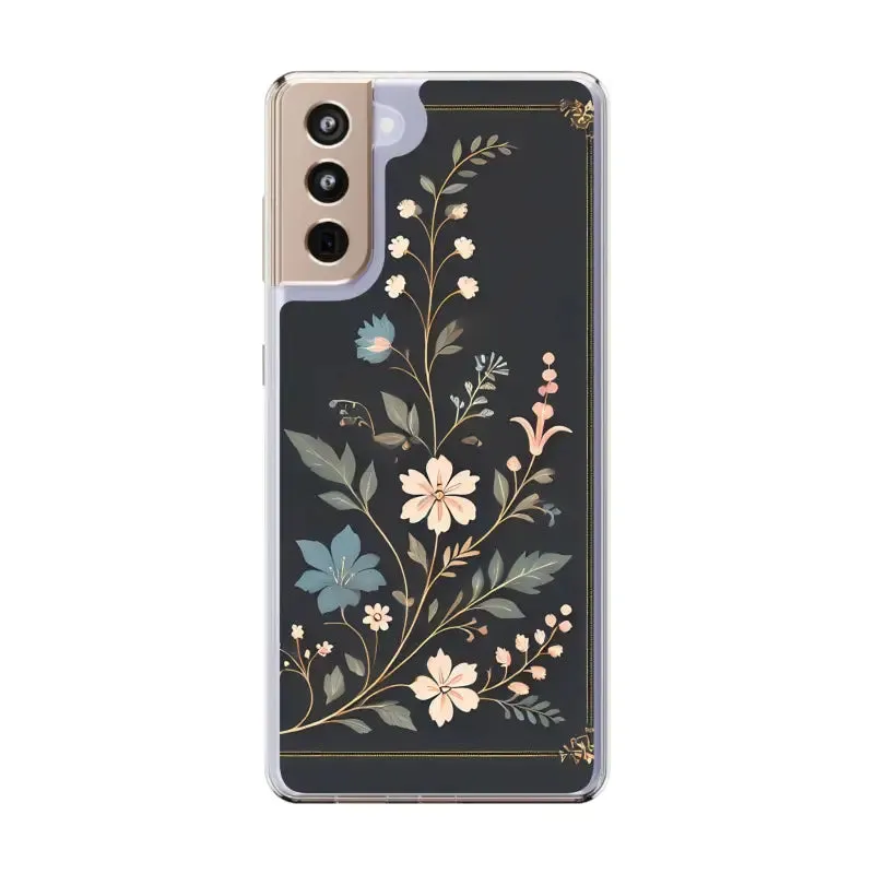 Stylish Floral Vines Clear Phone Case